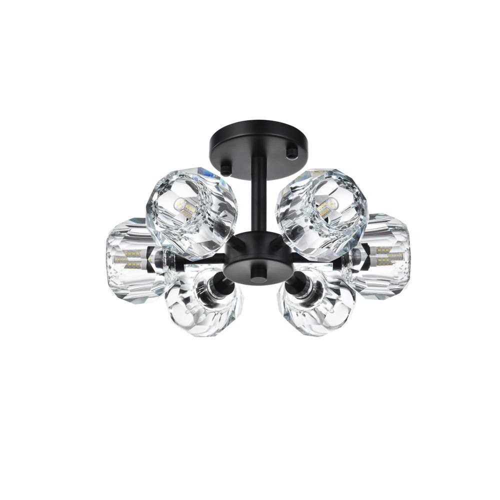 Alt View 1. Elegant Lighting - Eren 14 inch Flush Mount in Black - Black.