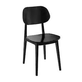 Flash Furniture - Verona Commercial Grade Solid Wood Dining Chair with Curved Oval Backrest - Black