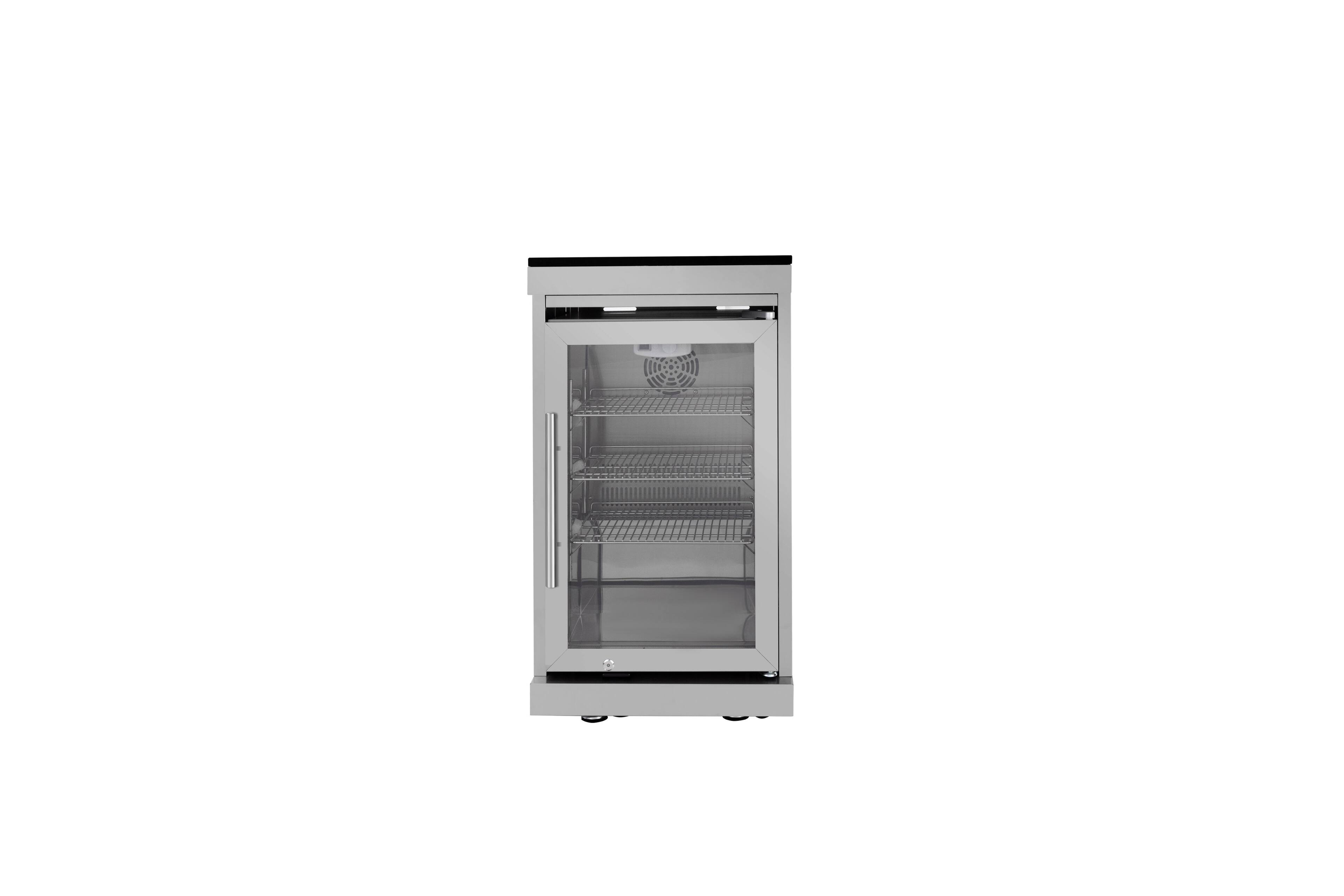 Alt View 3. Siljoy - Single door Fridge Cabinet Outdoor Kitchen Islands - Black,Silver.