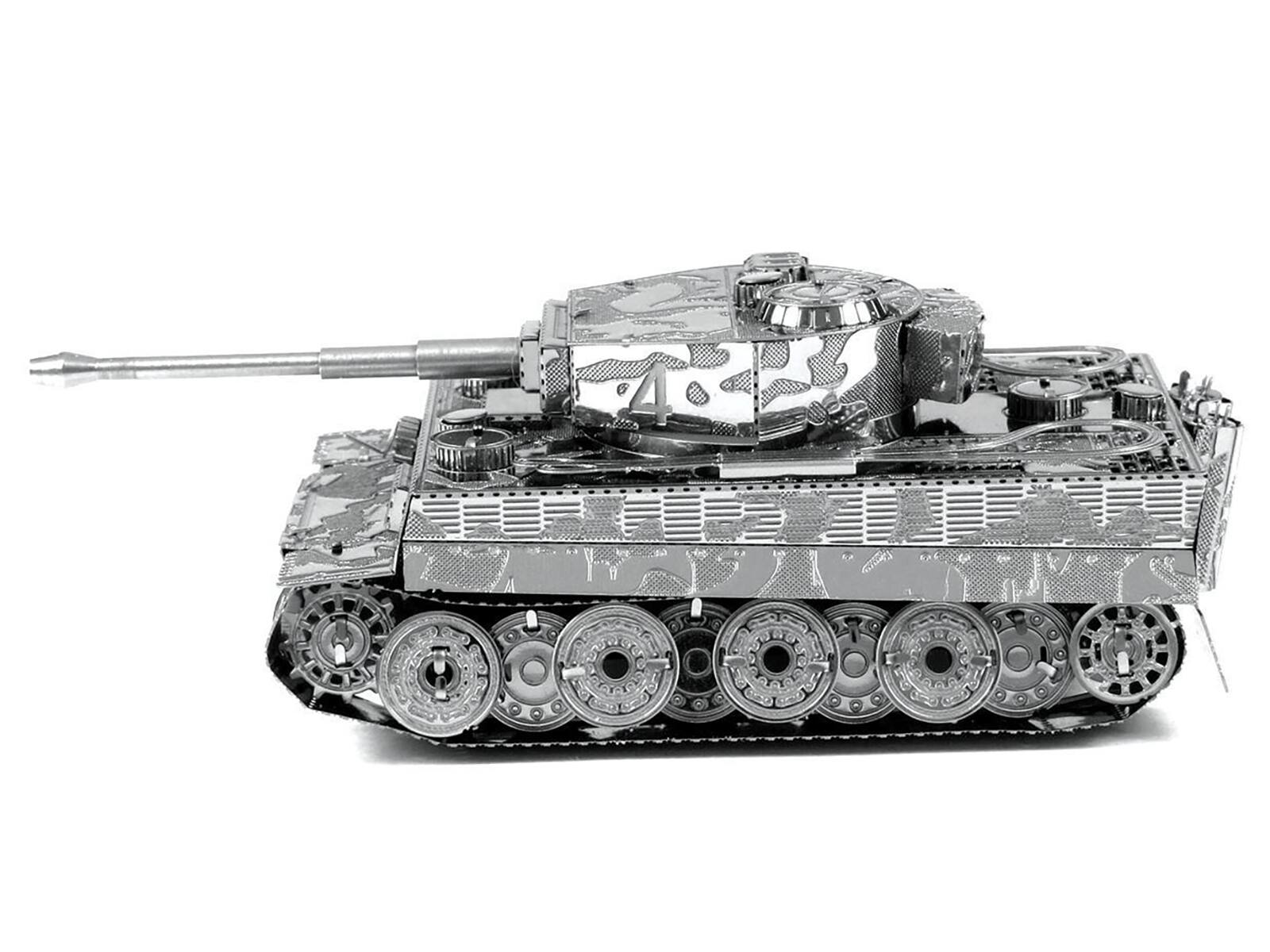 Angle. Metal Earth - Model Kit German Tiger I Tank (Moderate Difficulty) Steel Model by Metal Earth - Grey.