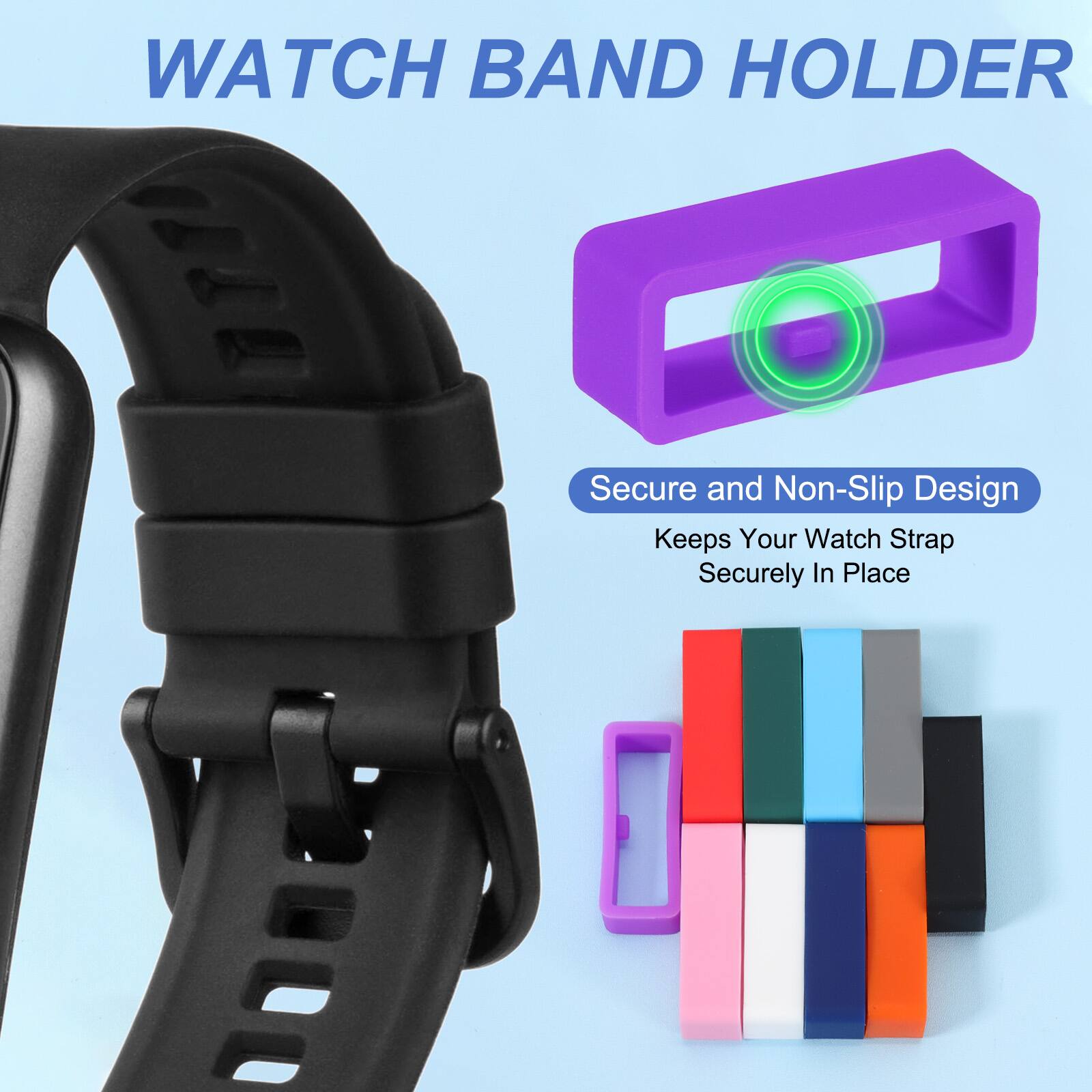 WATCH BAND HOLDER

Secure and Non-Slip Design Keeps Your Watch Strap Securely In Place