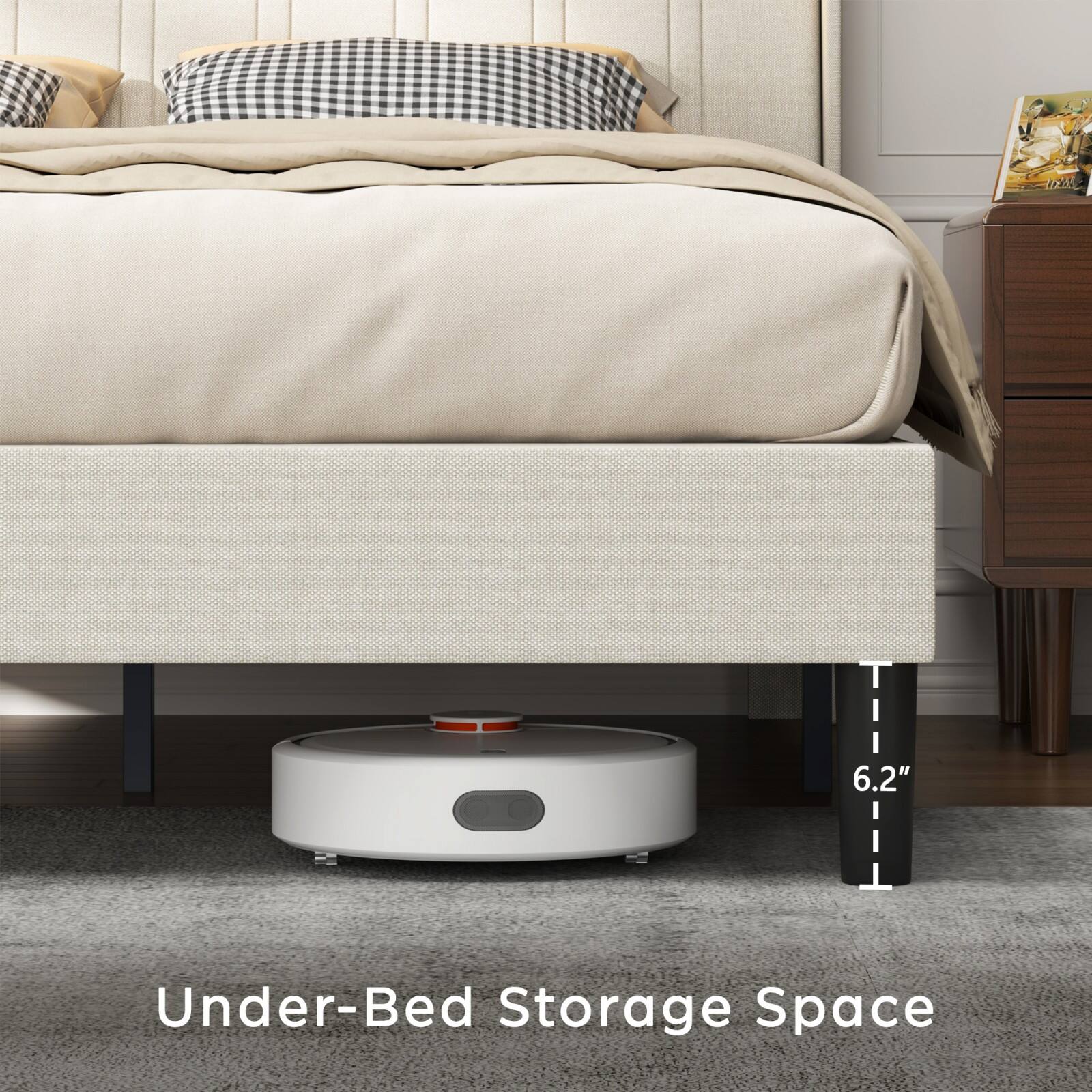 6.2" Under-Bed Storage Space