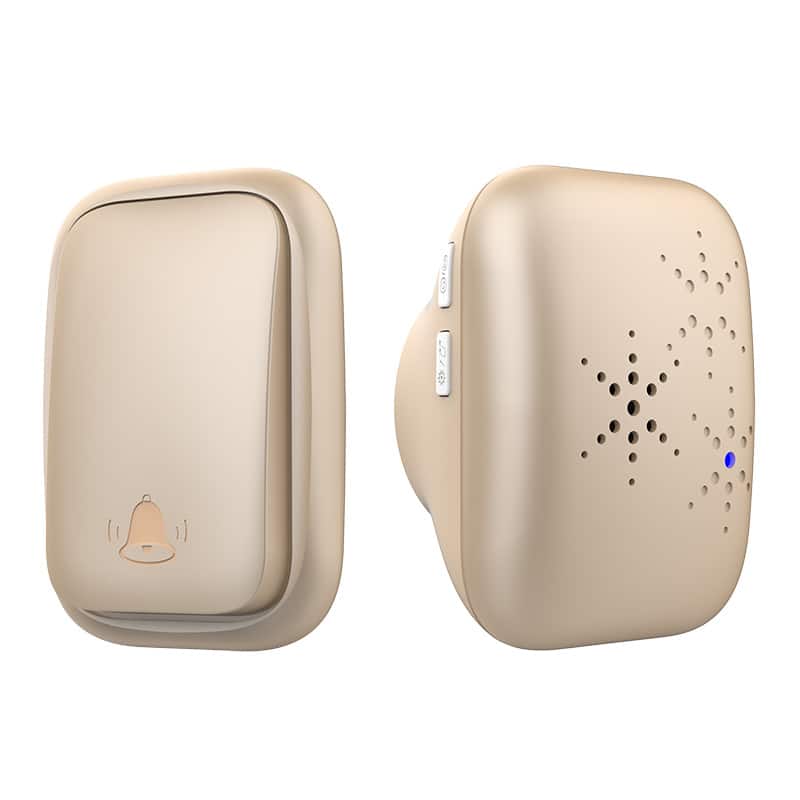 Cluzine - Wireless Smart Doorbell Battery-Free Waterproof Self-Powered Easy Installation Gold