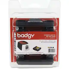 badgy
Complete pack for 100 color prints
Part No.: CBGP0001C
1 color ribbon
100 thick cards
For Badgy100 and Badgy200
Discover the whole Badgy supplies on www.badgy.com
