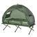 Front. Outsunny - Camping Tent Cot, 4-in-1 Folding Tent Cot Combo with Mattress, Pillow, Sleeping Bag, Roller Carrying Bag - Green.