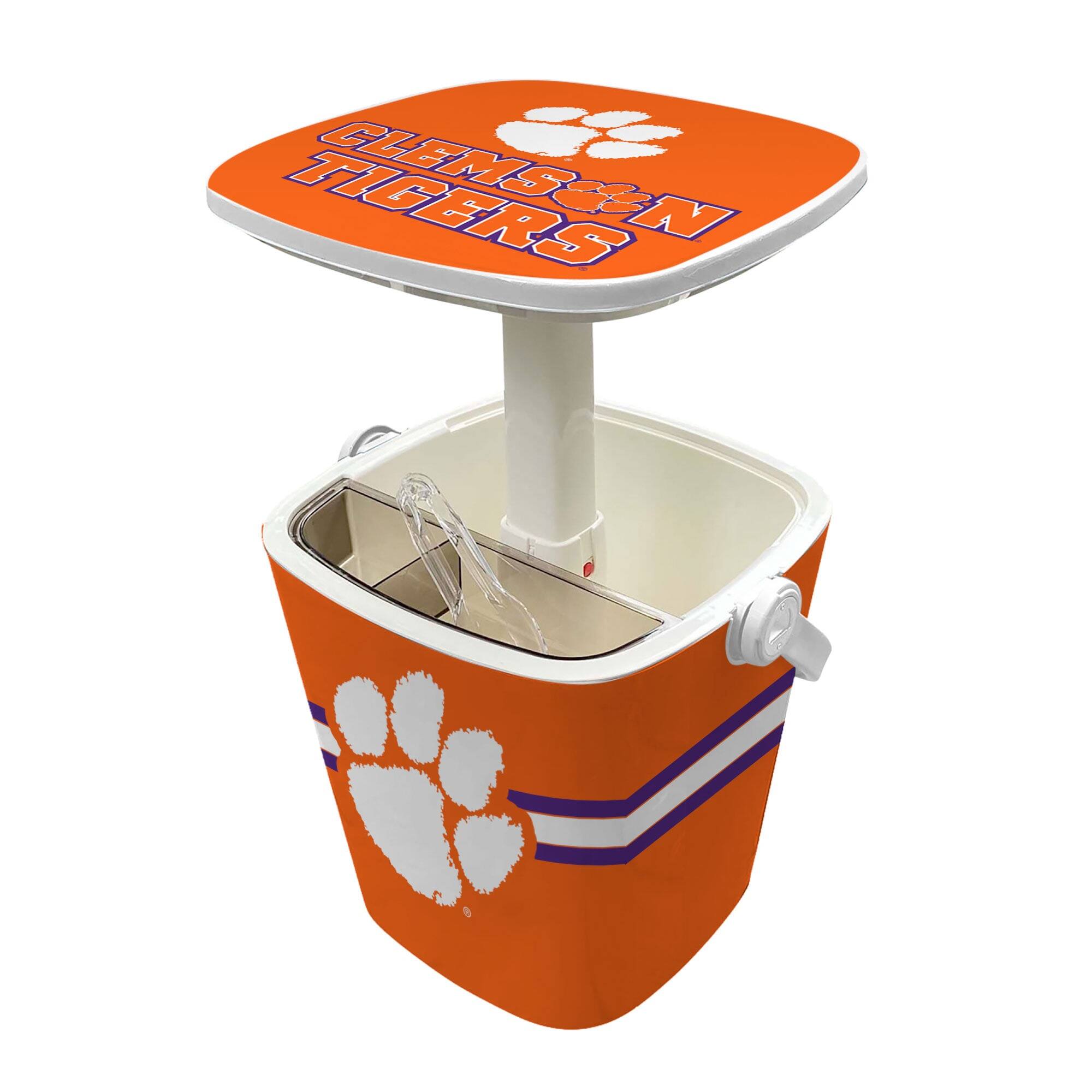 Alt View 1. Indigo Falls - Clemson Tigers 16-Quart Mini Cool Bar Cooler - White.