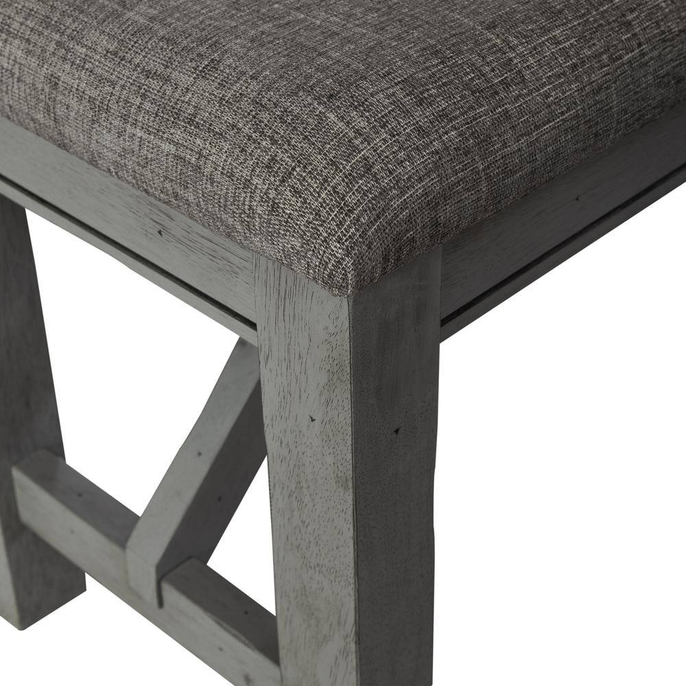 Alt View 5. Liberty Furniture Industries - Dining Bench Transitional Grey in Smokey Grey Finish w/ Carbon Grey Tops - Grey.