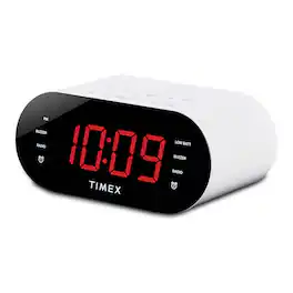 Timex - Alarm Clock Radio with FM Radio and USB Charger (T232W) - White