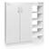 Front. Costway - Wooden Shoe Cabinet 2-Door Storage Entryway Shoes Organizer w/Adjustable Shelves - White.