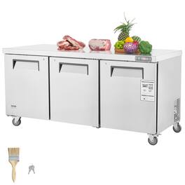 VEVOR - 72" Commercial Refrigerator Sandwich & Salad Prep Table, 20 Cu. Ft Stainless Steel Refrigerated Food Prep - Silver