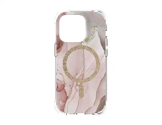 Front. Body Glove - Body Glove Karma Case with MagSafe Case for iPhone 14 Pro | Color: Marble Glitter - Marble Glitter.