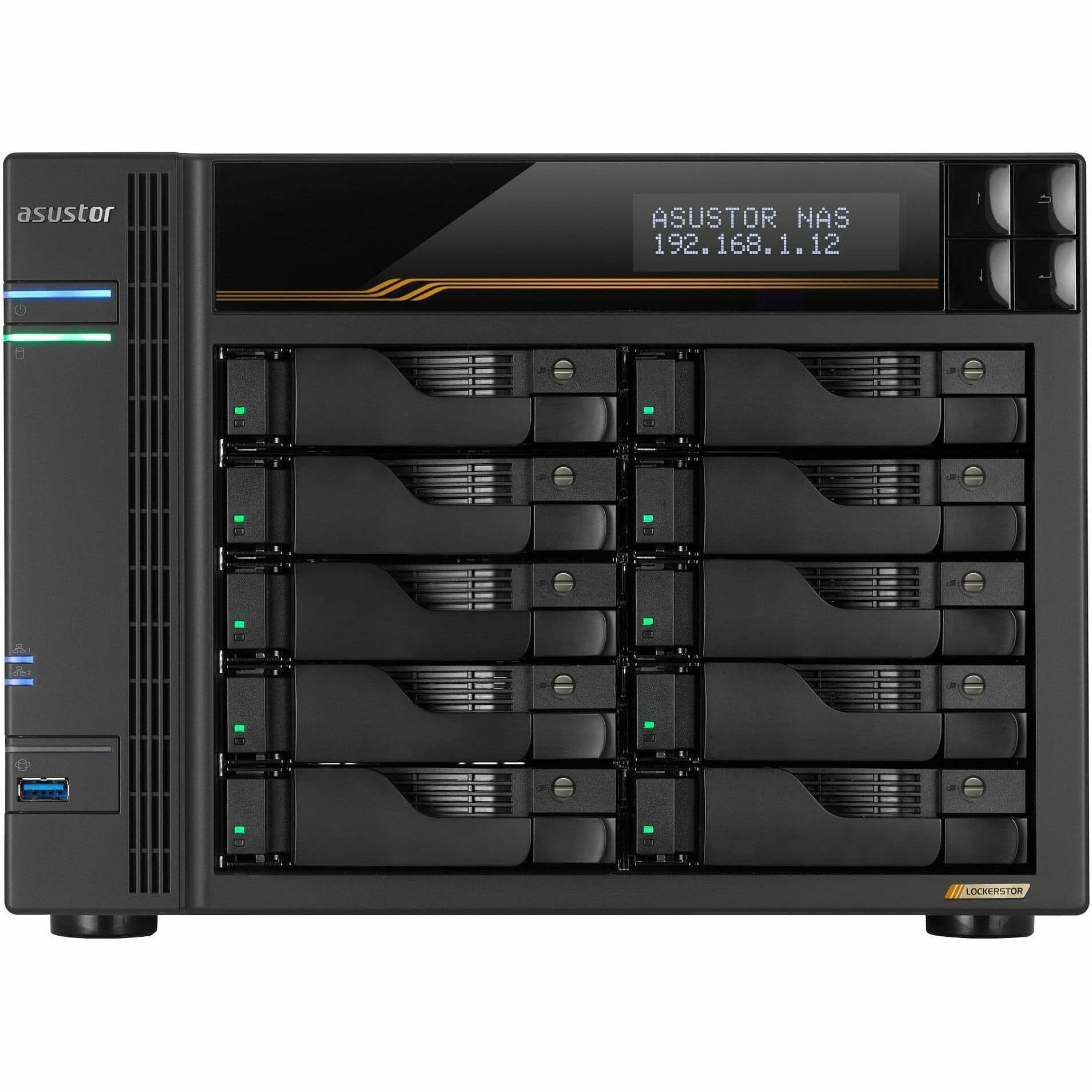 Asustor Lockerstor 10 Gen3 AS6810T 10 Bay NAS, AMD Ryzen Quad Core