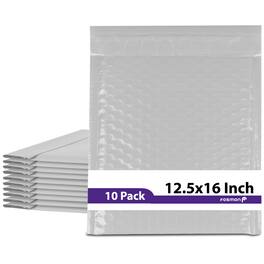 Fosmon - #6 Poly Bubble Mailer 12.5 x 16, Extra Wide Padded Shipping Envelopes, 12 x 15" Usable size - 10 Pack - White