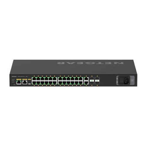 Left. NETGEAR - Netgear AV Line M4250 GSM4230P 24-Port Gigabit PoE+ Compliant Managed Network Switch with SFP (300W).