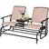 Front. Costway - Costway 2 Person Outdoor Patio Double Glider Chair Loveseat Rocking - Brown.