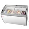 VEVOR - Commercial Ice Cream Display Case, 12.8 Cu.ft Chest Freezer, -19 to 3℉ Temp Adjustable Mobile Top Deep Freezer - White