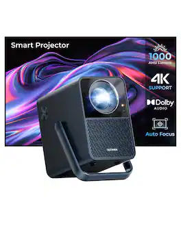 Ultimea - Poseidon E40 native 1080P Projector with Android TV 11.0,Netflix,1300 ANSI Lumens,WiFi & Bluetooth,Dolby Audio - Black