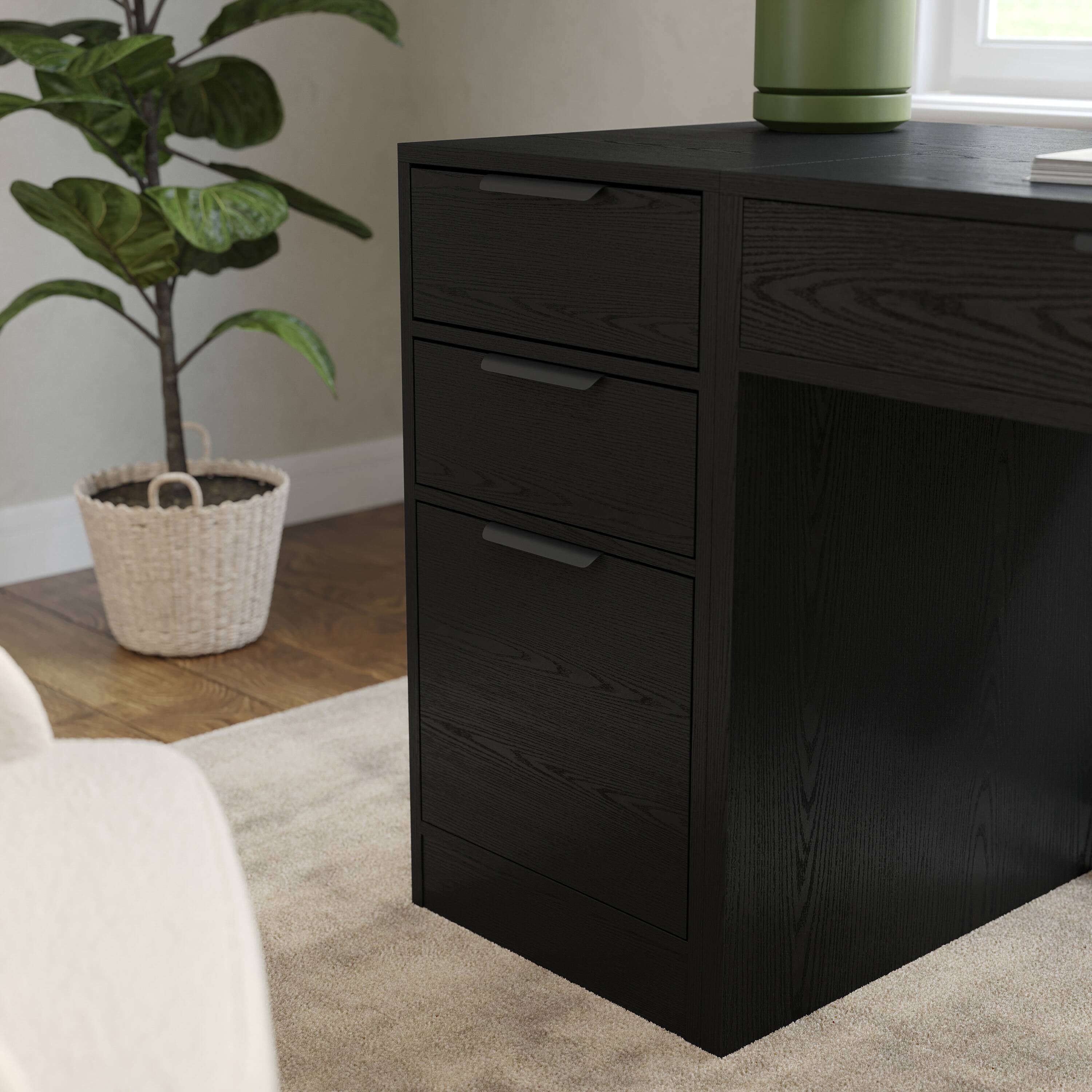 Alt View 1. Martha Stewart - Kayden Home Office Modular 3 Drawer File Cabinet - Black.