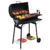 Front. Winado - Barrel Charcoal Grill with Side Front Table Cooker for Outdoor Camping Stove Garden.