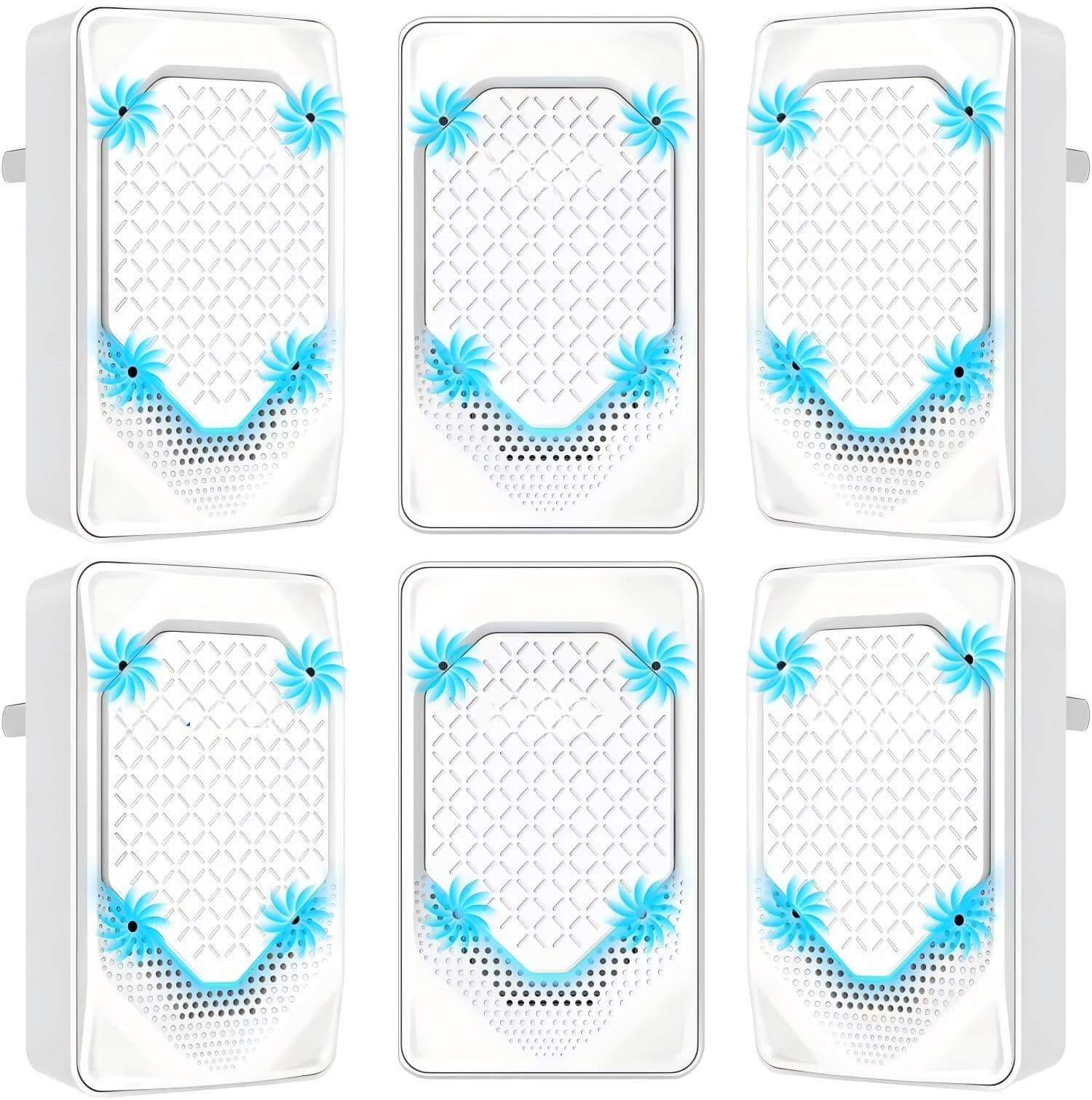 Cubilan - 6-Pack Plug-In Air Ionizer Negative Ion Air Purifier For Home Office - White