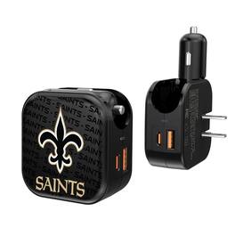 Keyscaper - New Orleans Saints Dual Port USB Car & Home Charger - Multicolor