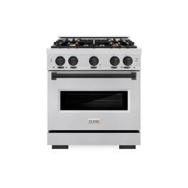 ZLINE - Autograph 30" Classic Dual Fuel Range w/ 4 Burners & Matte Black Accents (CDRZ-30-MB) - Stainless Steel