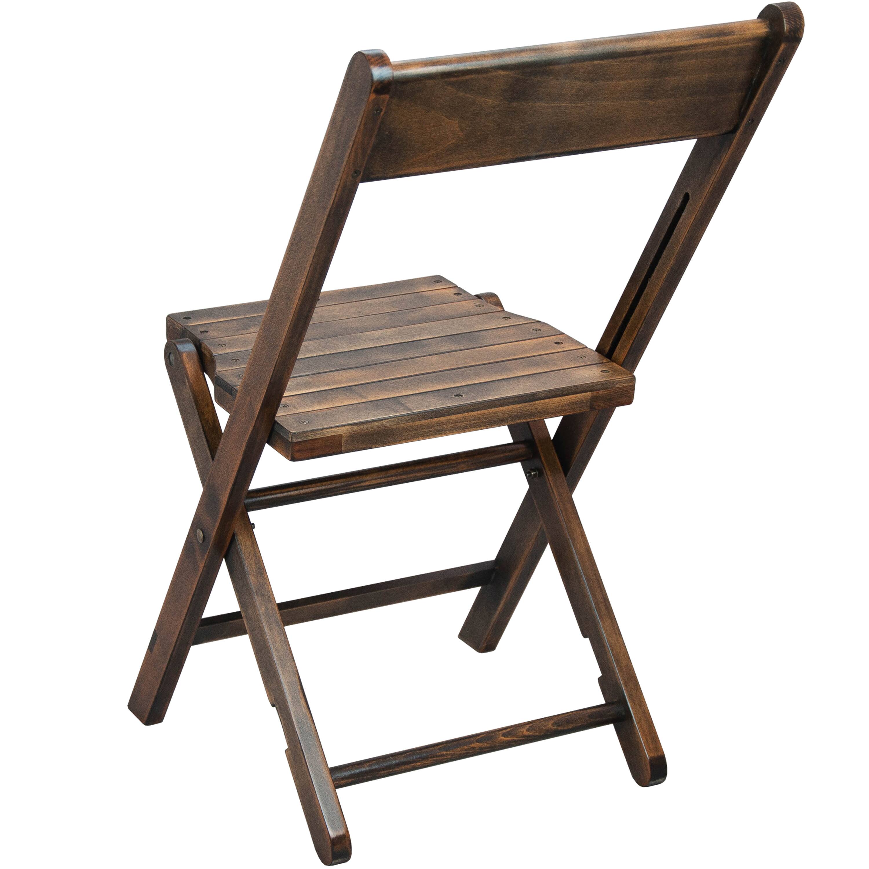 Alt View 1. Emma + Oliver - 4-pack Slatted Wood Folding Wedding Chair - Antique Black.