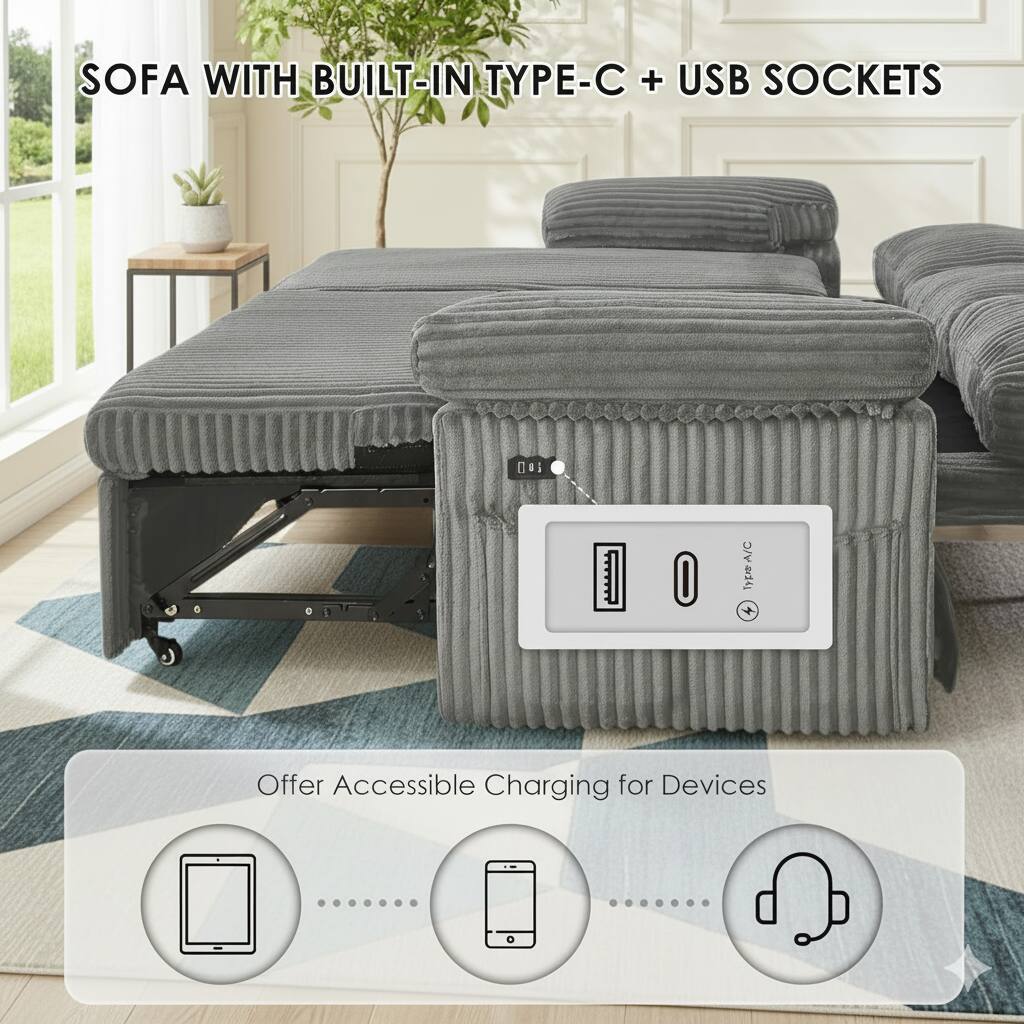 SOFA WITH BUILT-IN TYPE-C + USB SOCKETS

Offer Accessible Charging for Devices