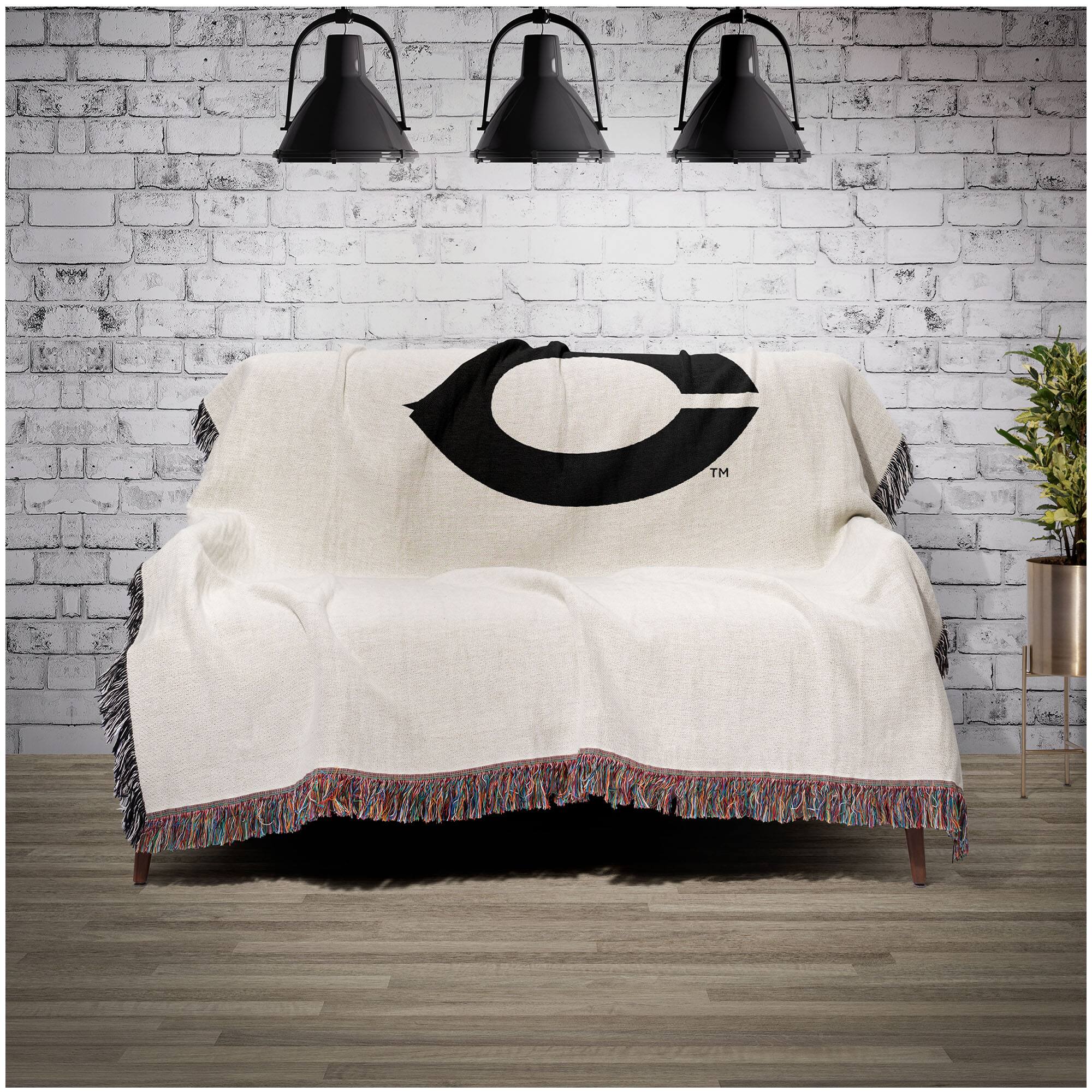 Alt View 1. Chad & Jake - UChicago Maroons Woven Blanket - White.
