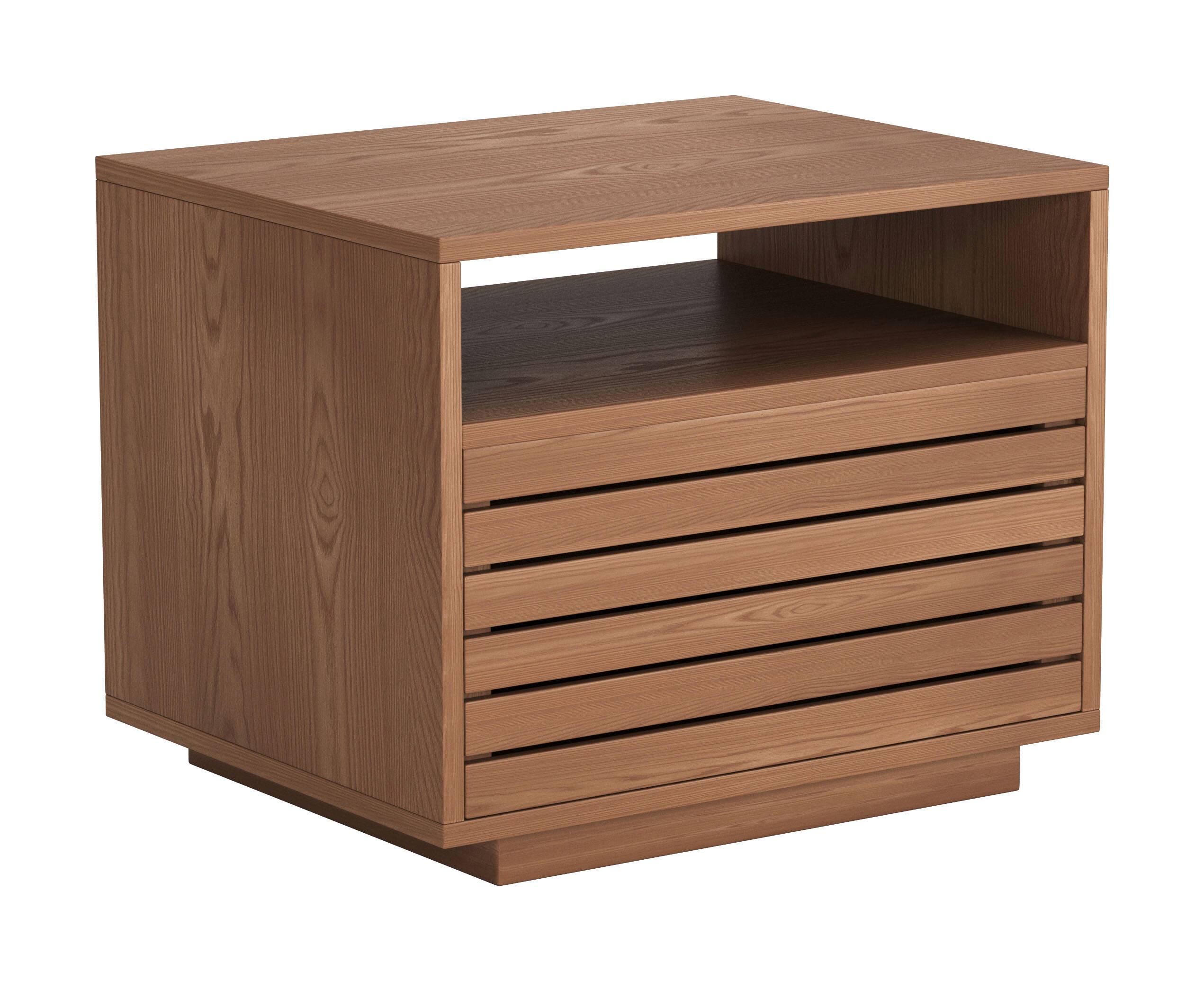 Front. Hivvago - Slit Nightstand Walnut - Walnut.