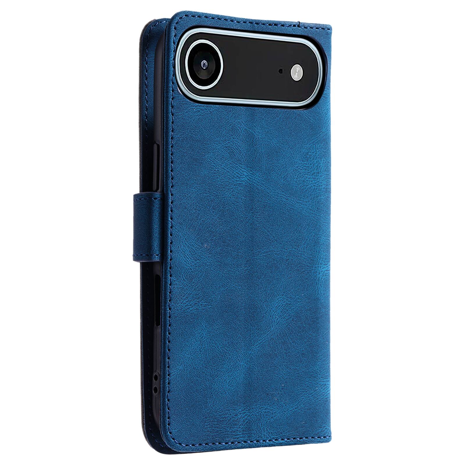 Left. Dteck - Wallet Case for Apple iPhone Air 2025,Vintage PU Leather Flip Card Holder Kickstand Magnetic Closure Phone Cover - Blue.