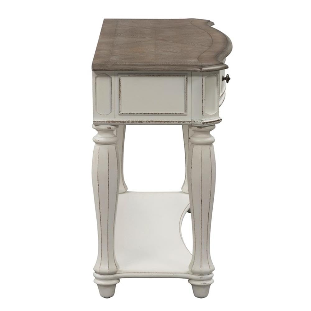 Left. Liberty Furniture Industries - Magnolia Manor Sofa Table in Antique White - White.