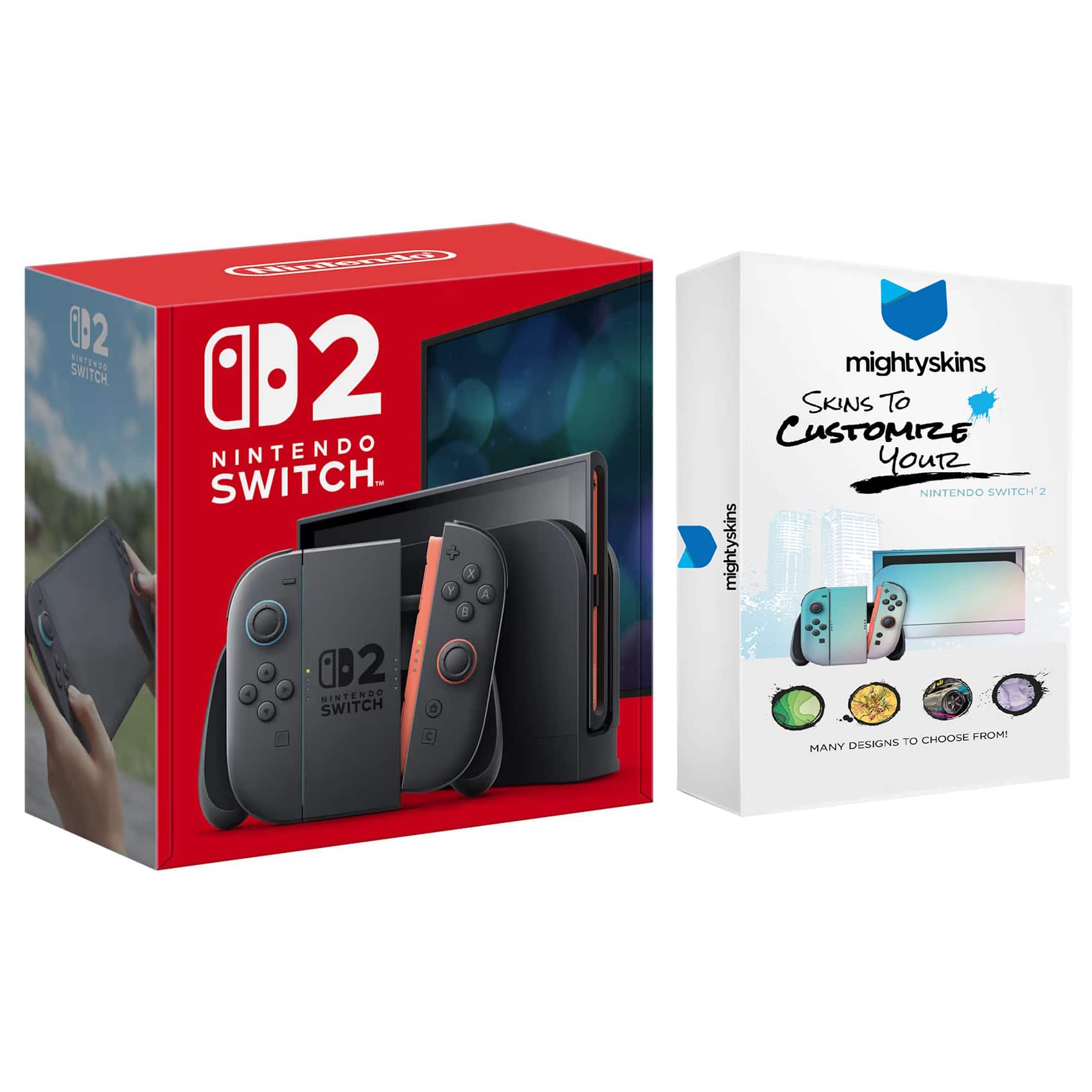 Switch 2 Video Game Console with MightySkins Code Bundle - Nintendo Switch 2