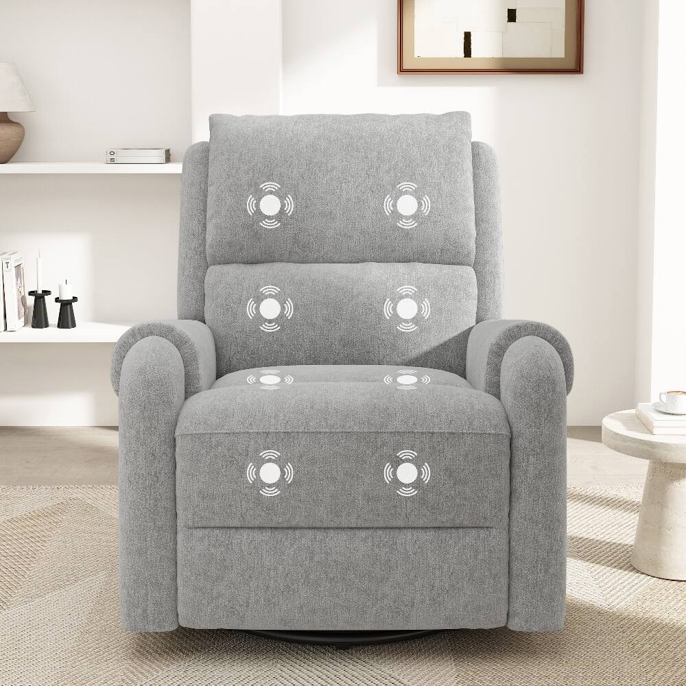 Alt View 7. Ropilly - Ropilly Grey Manual Massage Recliner Nursery Swivel Rocker with Timer - Grey.