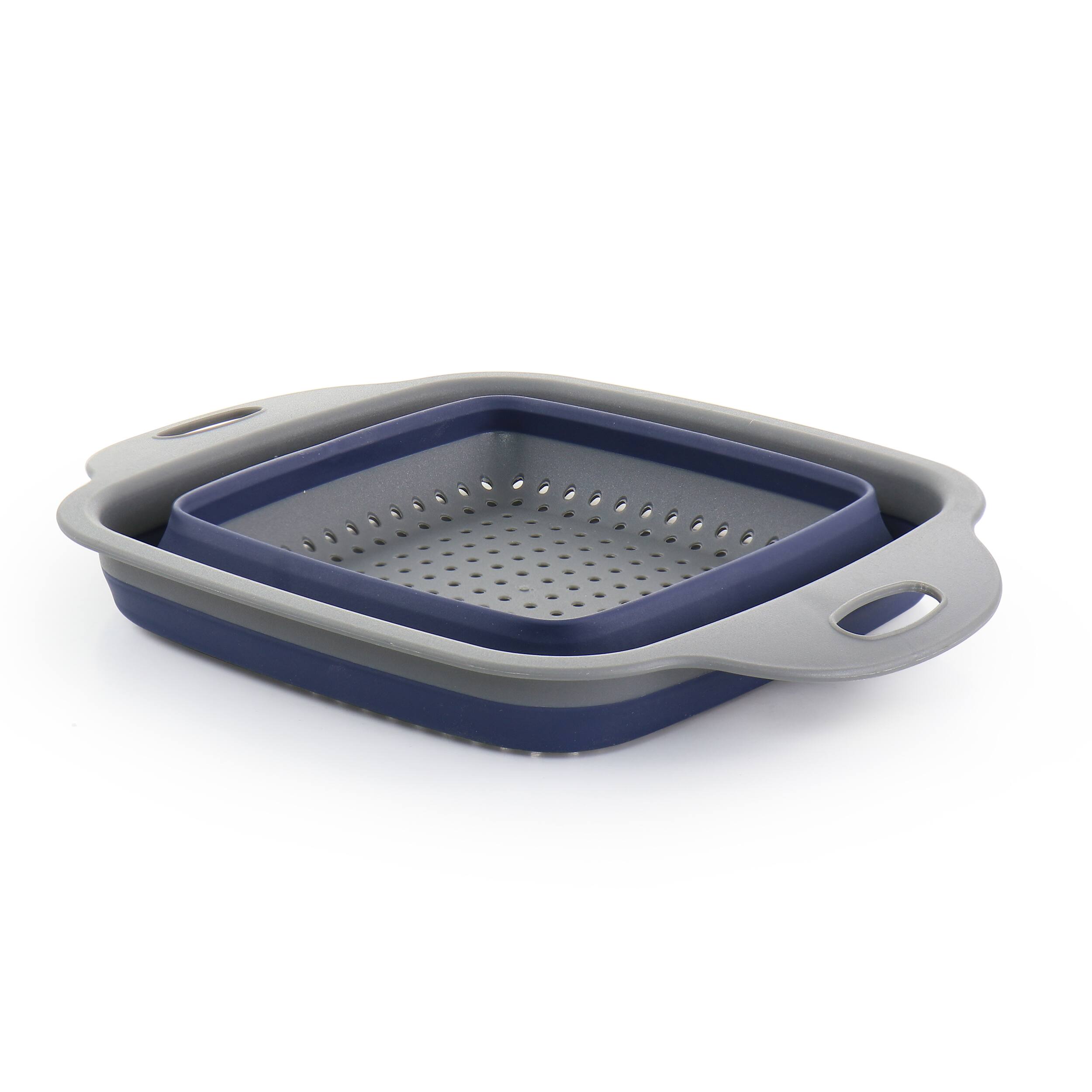 Alt View 3. Oster - Oster Bluemarine Collapsible Square Plastic Colander in Blue.