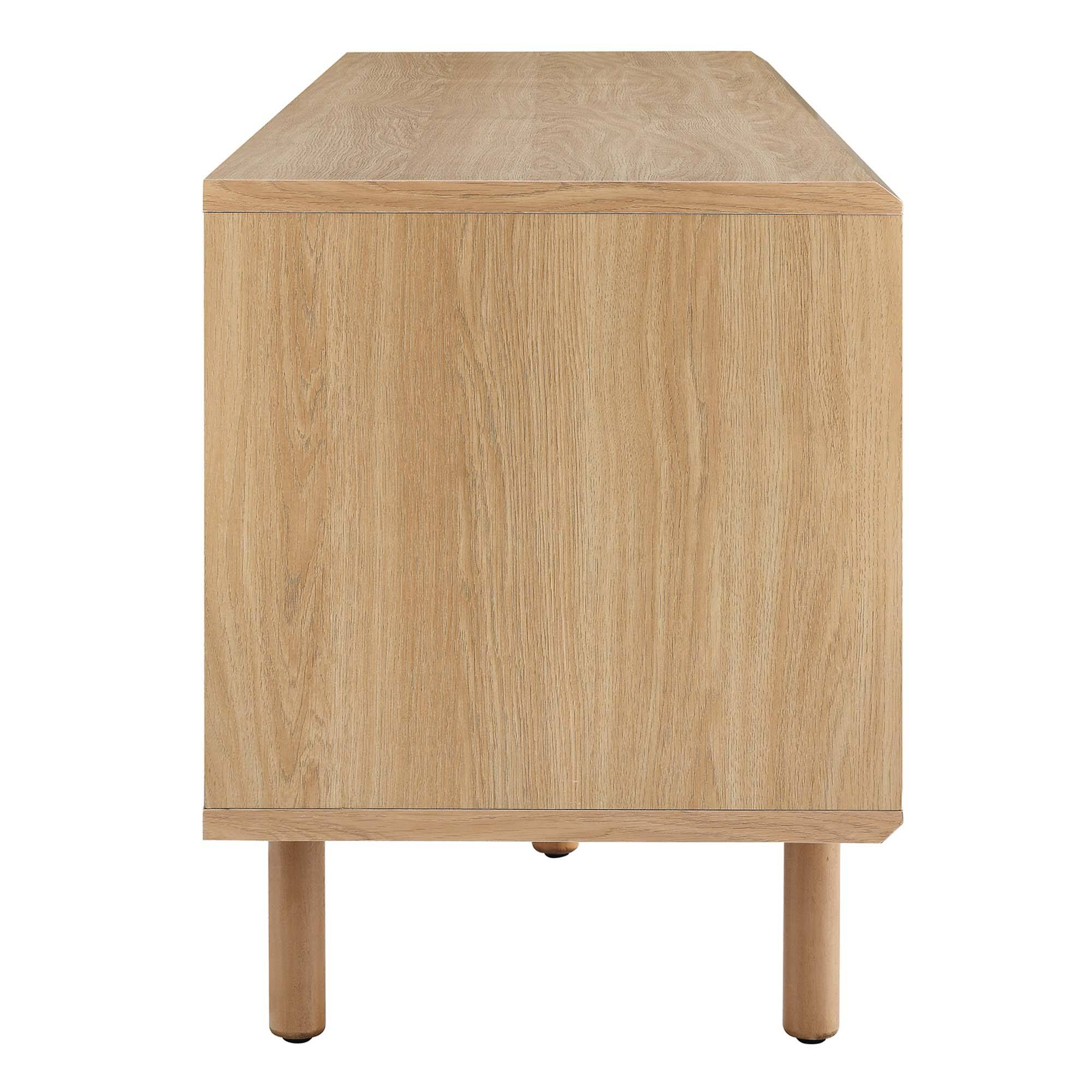 Alt View 2. Modway - Kurtis 67" TV and Vinyl Record Stand by Modway - Oak.