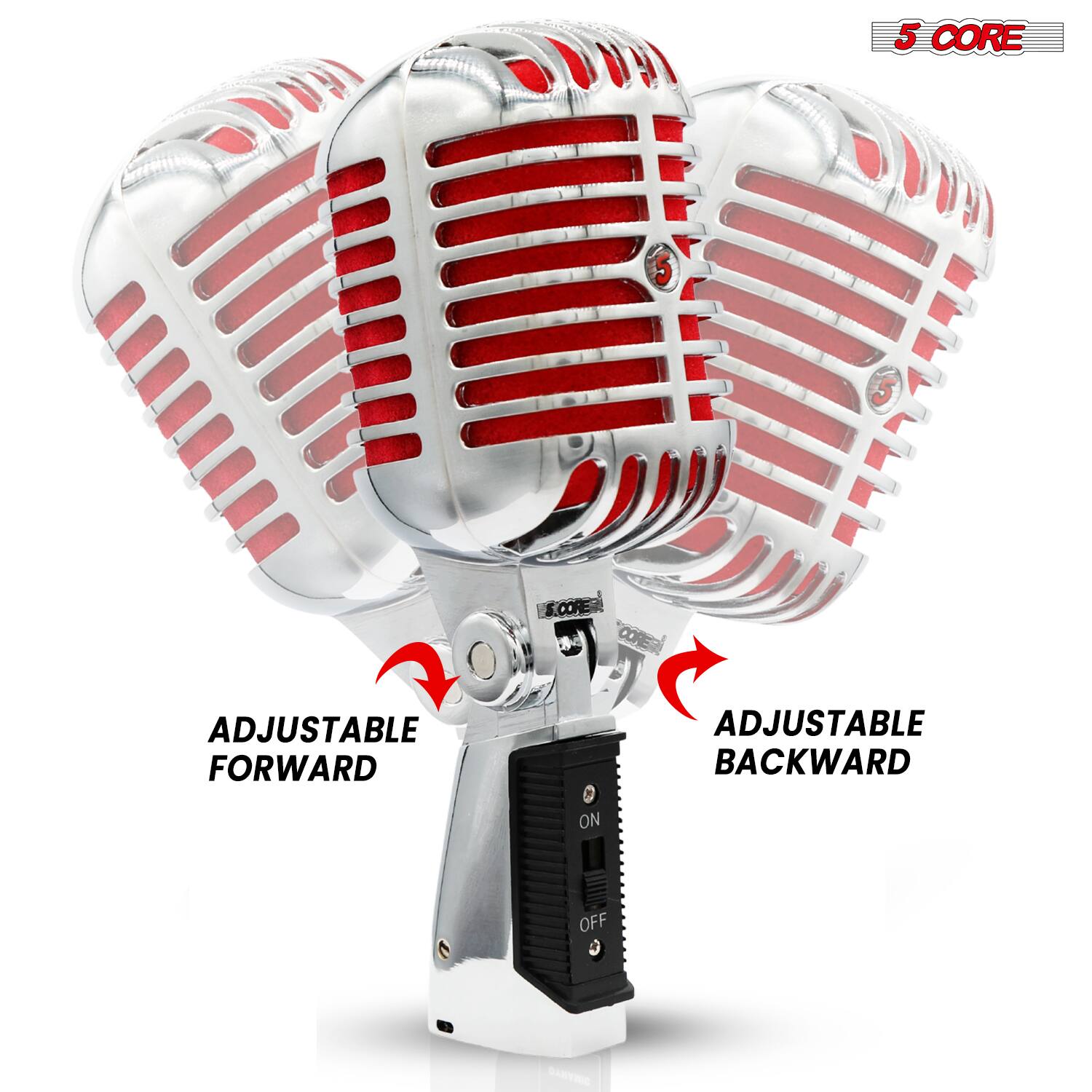 5 CORE  
ADJUSTABLE FORWARD  
ADJUSTABLE BACKWARD  
ON/OFF