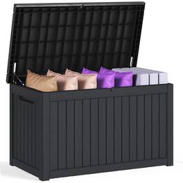 Sersper - Outdoor Storage Box, 230 Gallon Lockable Large Container for Garden Tools, Waterproof & UV Resistant - Black