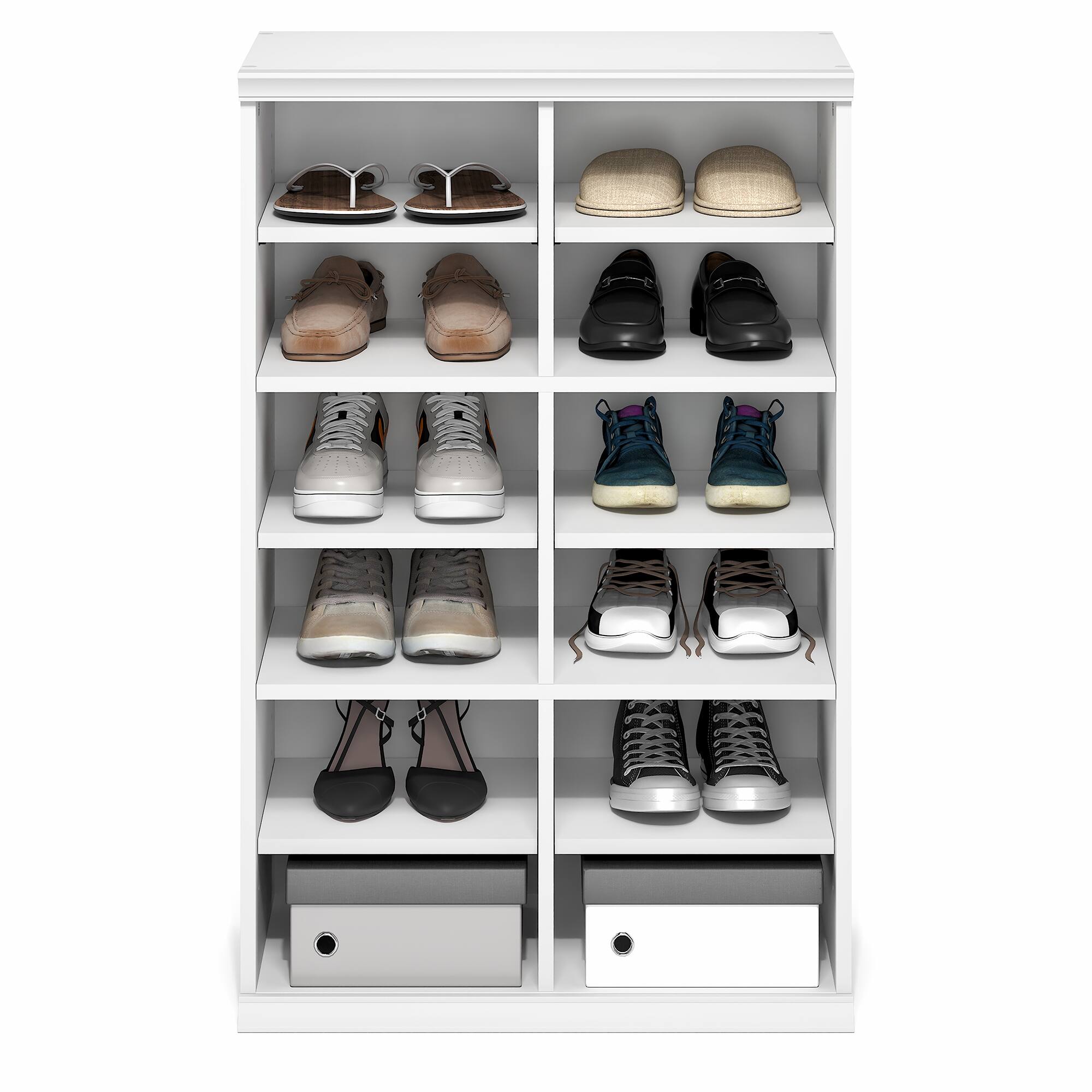 Alt View 5. Furinno - FANO Closet Organizers and Storage, 12-Cube Closet Organizer with Adjustable Shelves,Stackable Open Shelf Closet Shelves - White.