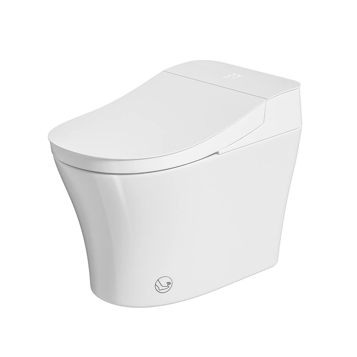 Front. Loheer - Loheer Smart Elongated Bidet Toilet with Heated Seat and Built In Tank - Milk White.