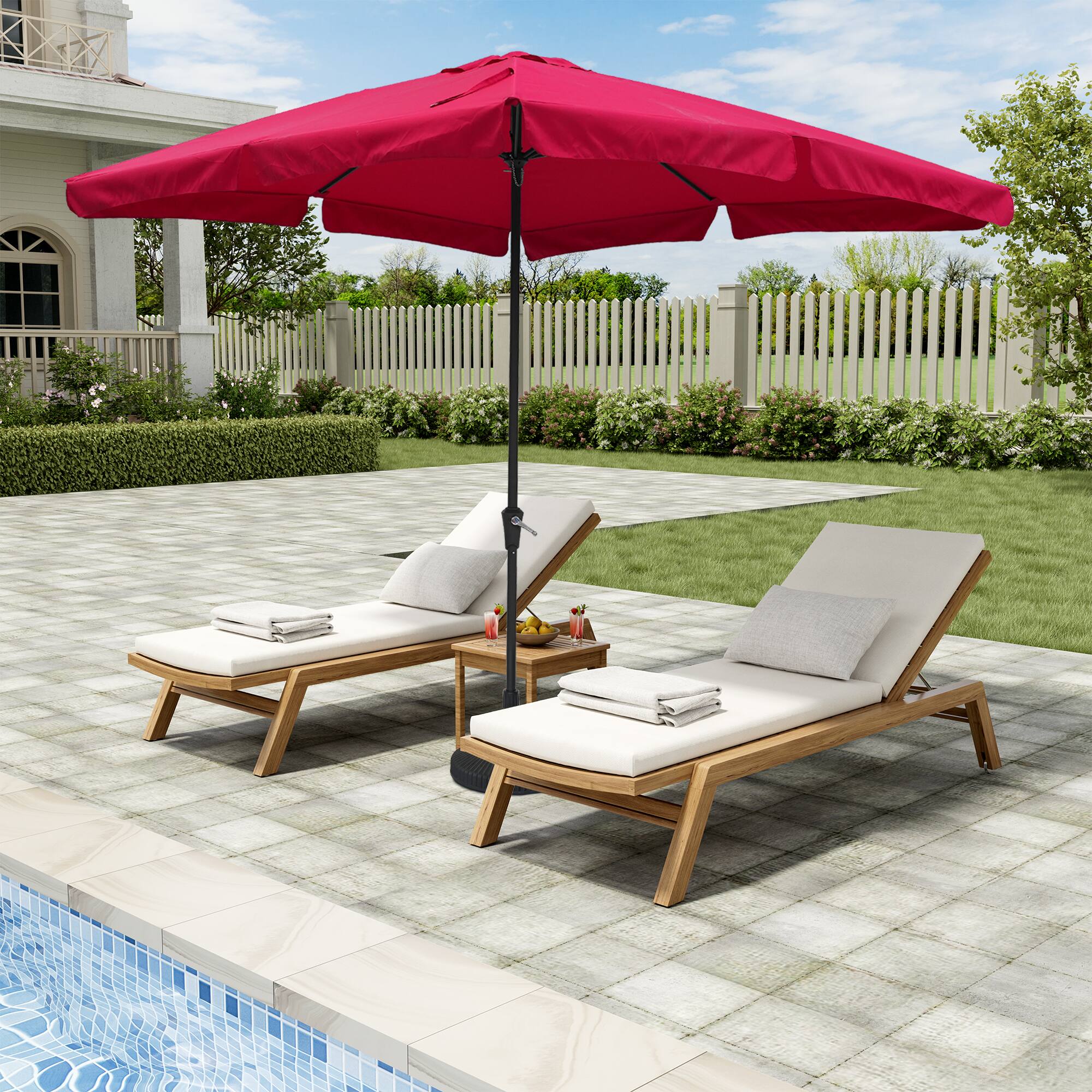 Alt View 2. Boyel Living - 10' x 8' Patio Square Market Umbrella with Skirted Canopy.