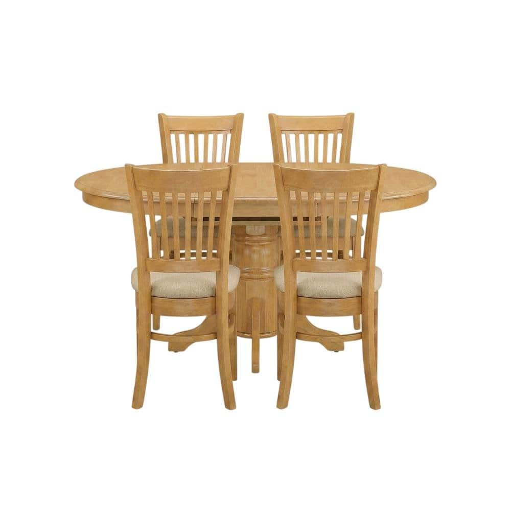FurniFact - Solid Wood Dining Table & Microfiber Chairs 5-Piece - Oak price history on PriceWatchPro