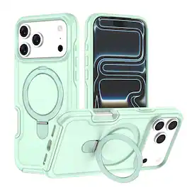 Dteck - for Apple iPhone 17 Pro Max Heavy Duty Shockproof Case,Dual Layer Rugged Protective Phone Case with Hidden Kickstand - Jadegreen