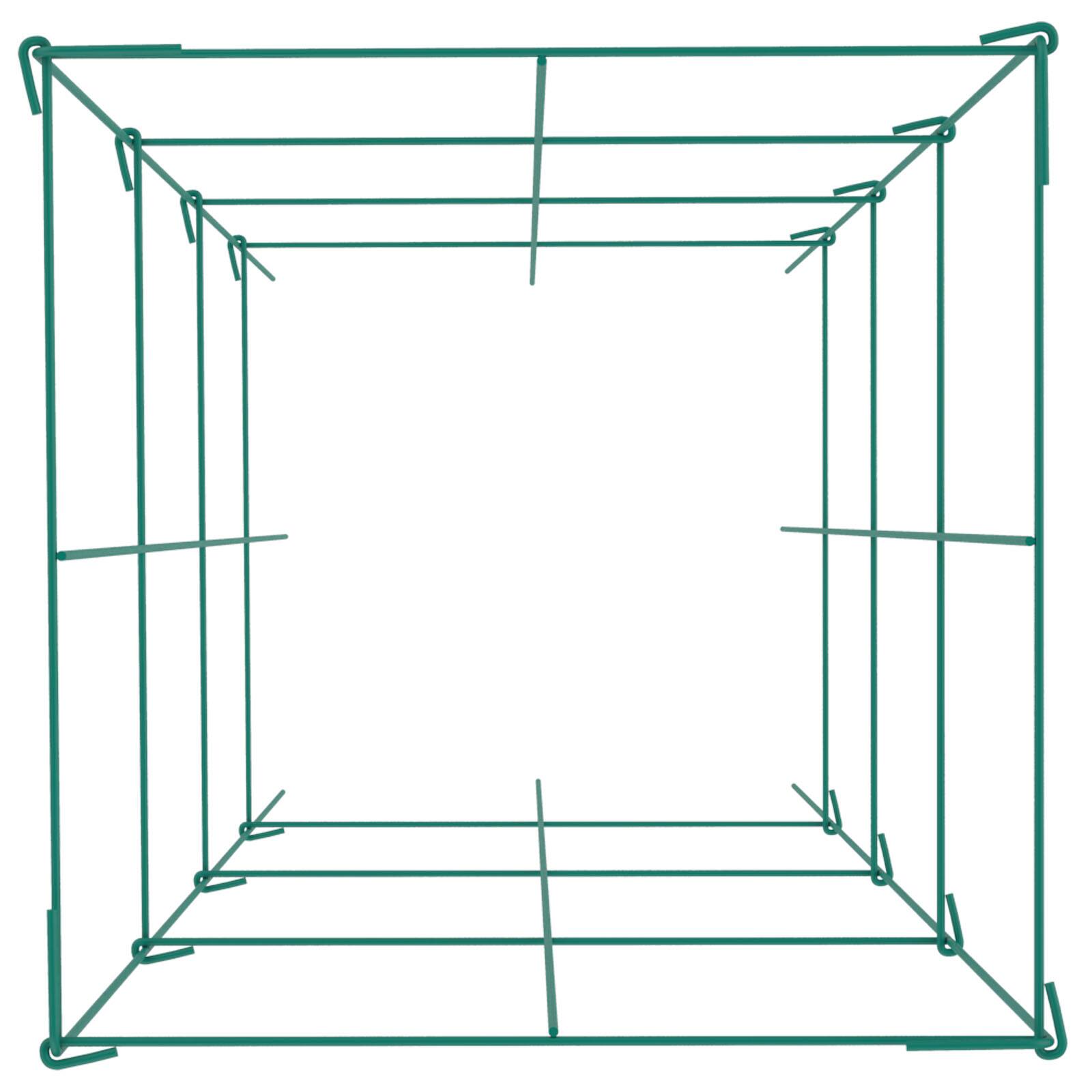 Alt View 5. VEVOR - Tomato Cages, 11.8" x 11.8" x 46.1", 10 Packs Square Plant Support Cages, Silver PVC-coated Steel Tomato Towers - Green.