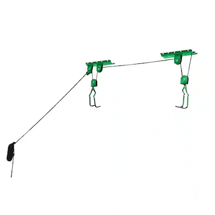 Front. RAD Sportz - 2 Bike Hoists with 100lb Capacity - Neon Green and Black.