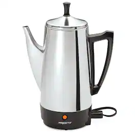 Presto - Stainless Steel Coffee Maker, 12 Cup Robust Percolator Coffee - Silver