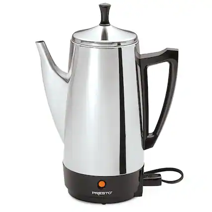 Front. Presto - Presto Stainless Steel Coffee Maker, 12 Cup Robust Percolator Coffee, Silver - Silver.