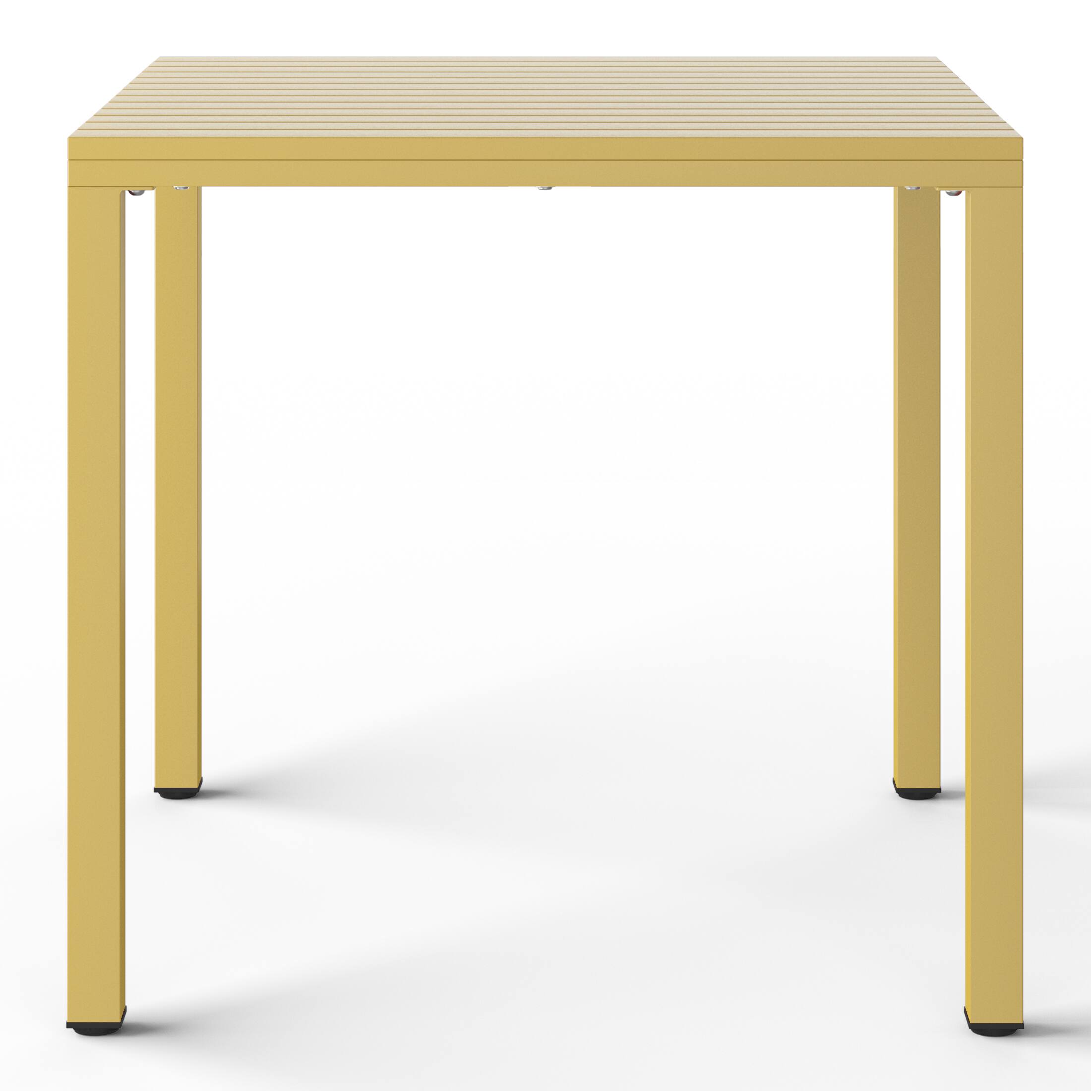 Back. WestinTrends - WestinTrends Playa 31.5" Iron Metal Frame Outdoor Square Patio Dining Table - Yellow.