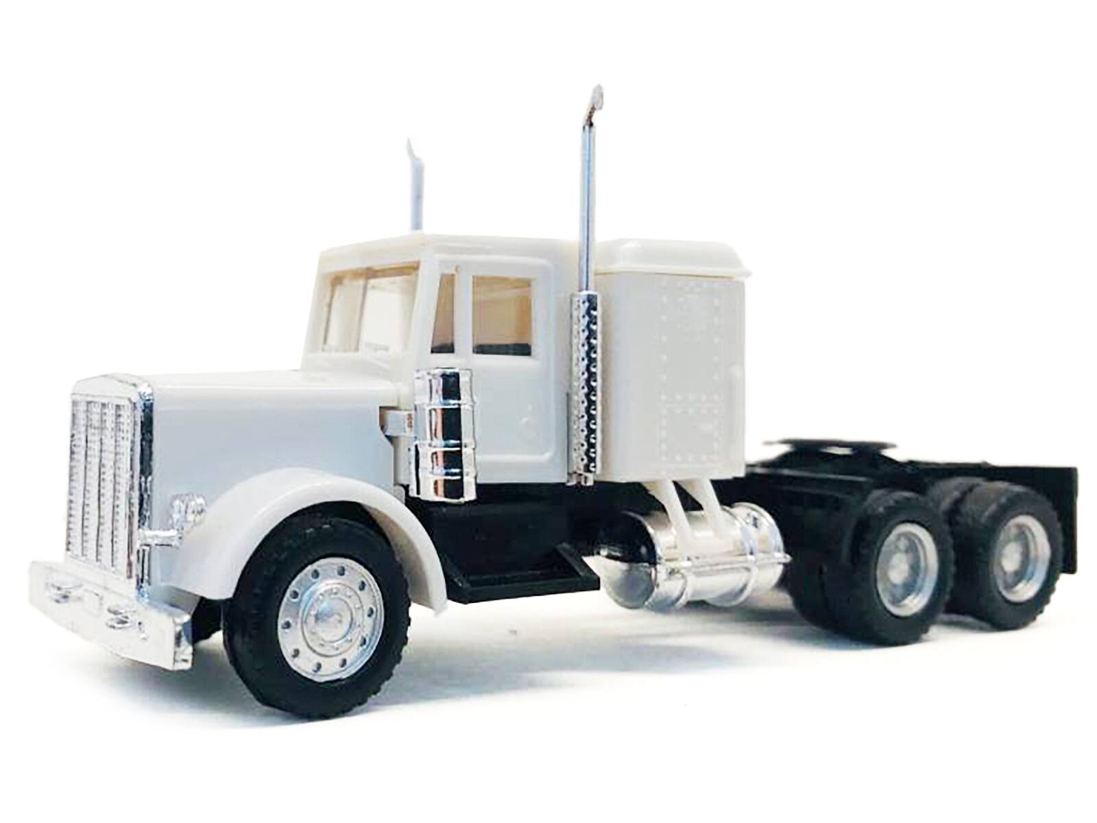 Angle. Promotex - Peterbilt Sleeper Cab White 1/87 (HO) Plastic Model Car by Promotex - White.