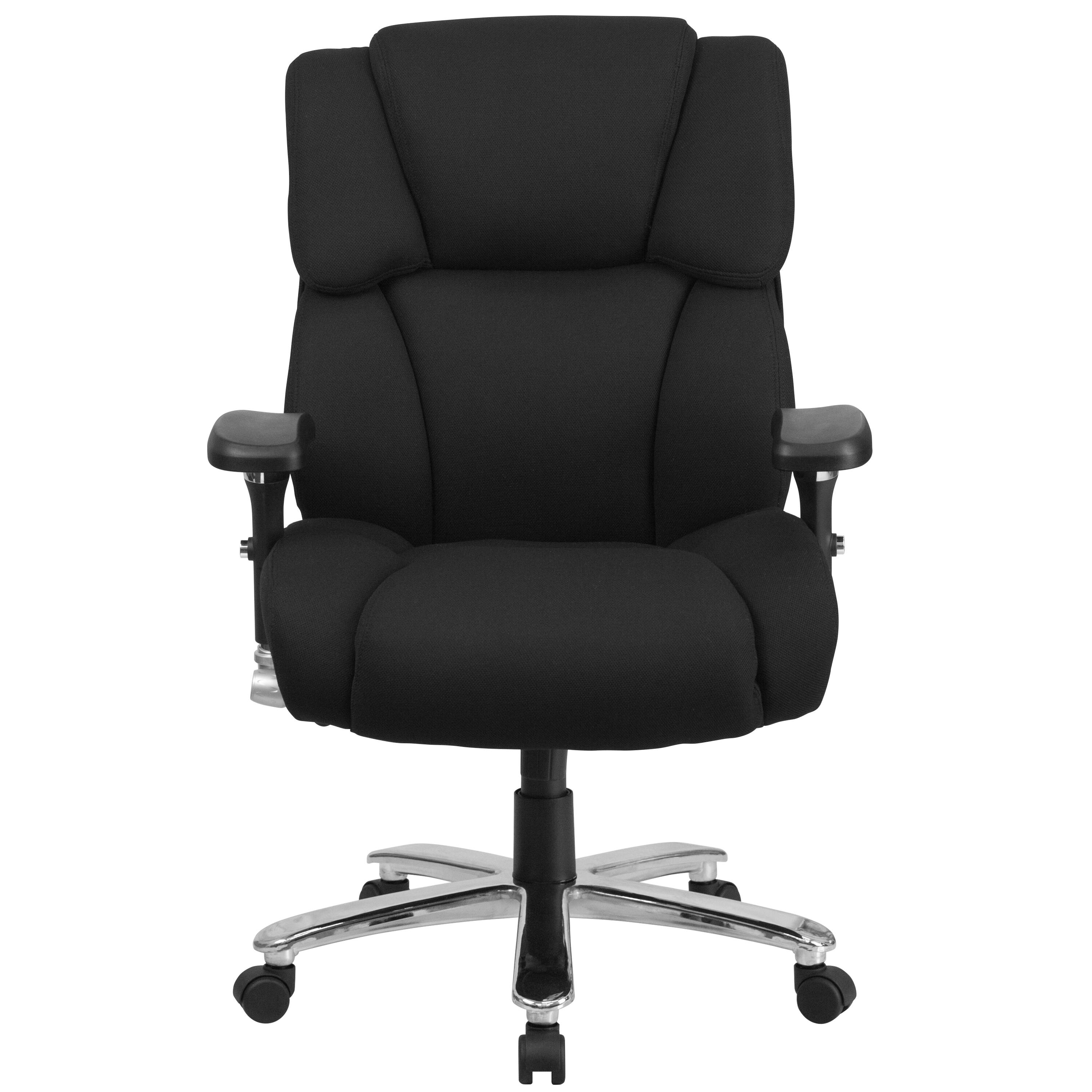 Alt View 7. Emma + Oliver - 24/7 400 lb. Big & Tall High Back Tufted Lumbar Knob Ergonomic Office Chair - Black Fabric.